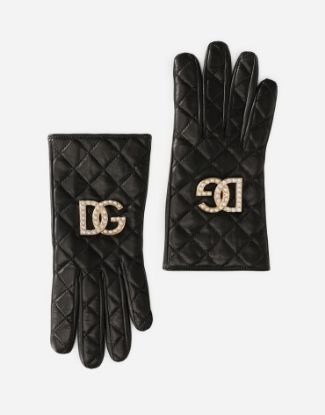 Picture of Quilted nappa leather gloves with DG logo