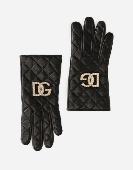 Picture of Quilted nappa leather gloves with DG logo