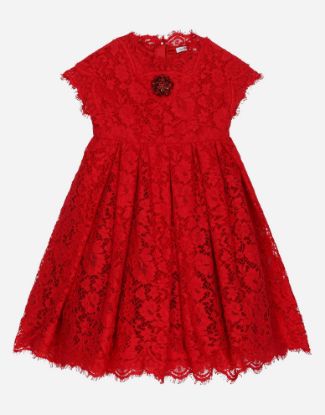 Picture of Cordonette lace dress with embroidered jewel