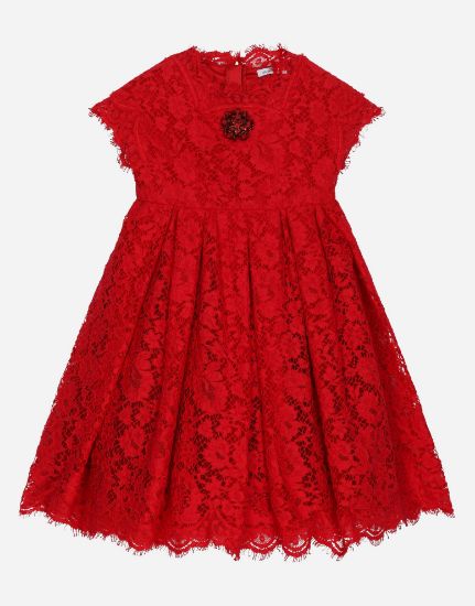 Picture of Cordonette lace dress with embroidered jewel