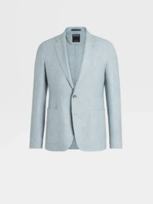 Picture of AQUA GREEN PRINCE OF WALES CROSSOVER WOOL 