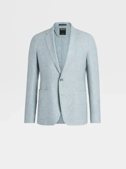 Picture of AQUA GREEN PRINCE OF WALES CROSSOVER WOOL 