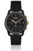 Picture of BLACK-PLATED CHRONOGRAPH WATCH WITH TONAL LEATHER STRAP