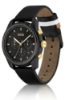 Picture of BLACK-PLATED CHRONOGRAPH WATCH WITH TONAL LEATHER STRAP