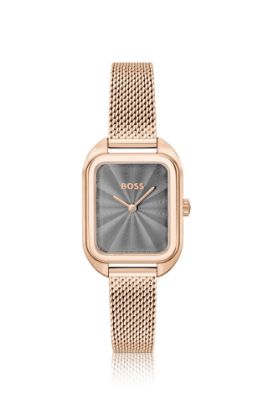 Picture of GOLD-TONE RECTANGULAR WATCH WITH MESH BRACELET