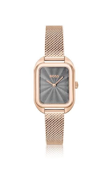 Picture of GOLD-TONE RECTANGULAR WATCH WITH MESH BRACELET